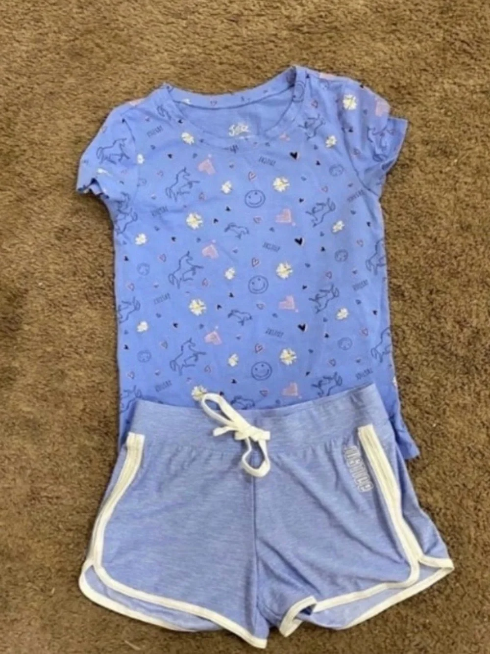 Girls Justice unicorn/flower outfit size 10/12